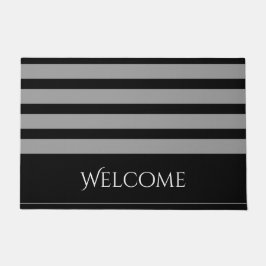 Felpudo Recepción negra y gris de la raya