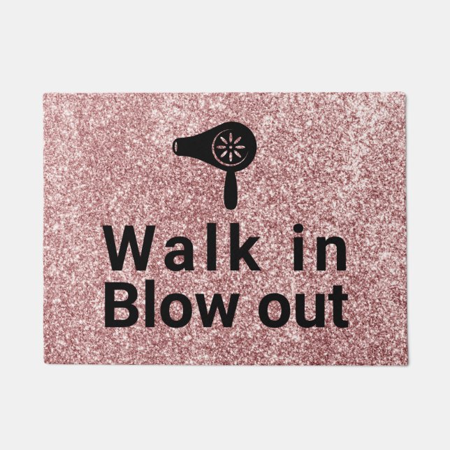 Felpudo Recepción subió barra del salón del purpurina del (Anverso)