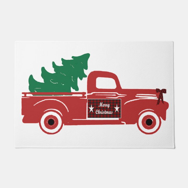 Felpudo Recogida de Feliz Navidad y árbol (Anverso)