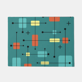 Felpudo Rectángulos redondeados Cuadrados Verde azulados