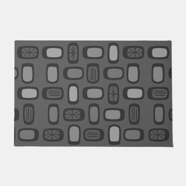 Felpudo Rectángulos redondeados de MCM de medio siglo Ash  (Anverso)