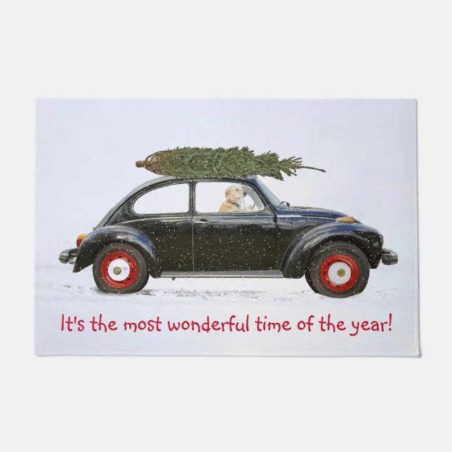 Felpudo Recuperador de oro en el viejo auto (Anverso)