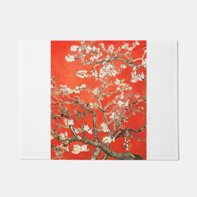 Felpudo Red Almond Blossoms - Vincent Van Gogh (Anverso)
