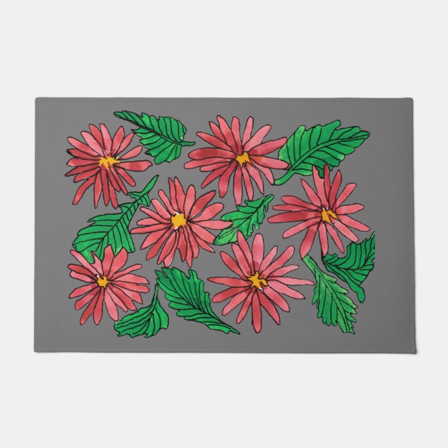 Felpudo Red Daisies (Anverso)