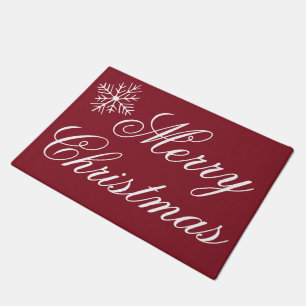 Felpudo Red Merry Christmas Doormat Rug Welcome Mat