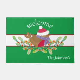 Felpudo Red Robin Floral Door Mat