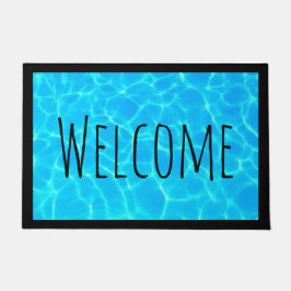 Felpudo Reflexiones sobre el agua de la piscina azul brill