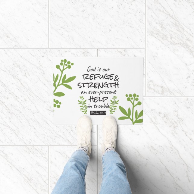 Felpudo Refugio divino - Salmo 46:1 por Confort Espiritual (Interior)