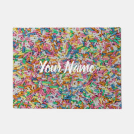Felpudo Regalo de fondo colorido con salpicaduras de azúca
