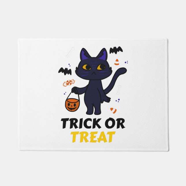 Felpudo regalo de halloween para disfraces de gatos de hal (Anverso)