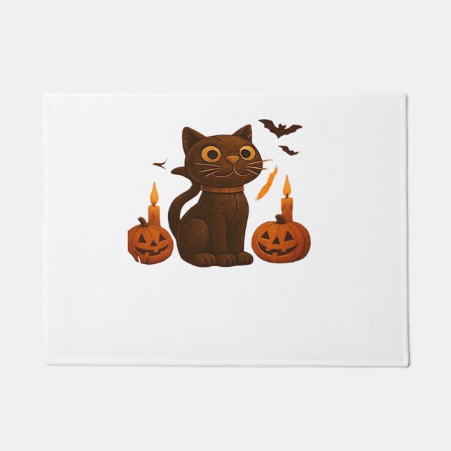 Felpudo Regalo de Halloween para gatito de calabaza de cre (Anverso)