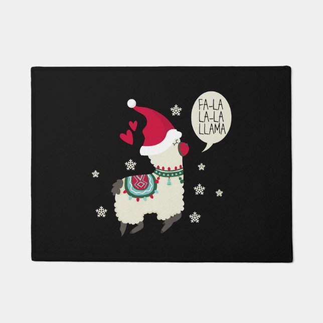 Felpudo Regalo de los navidades Fa la la Lama (Anverso)