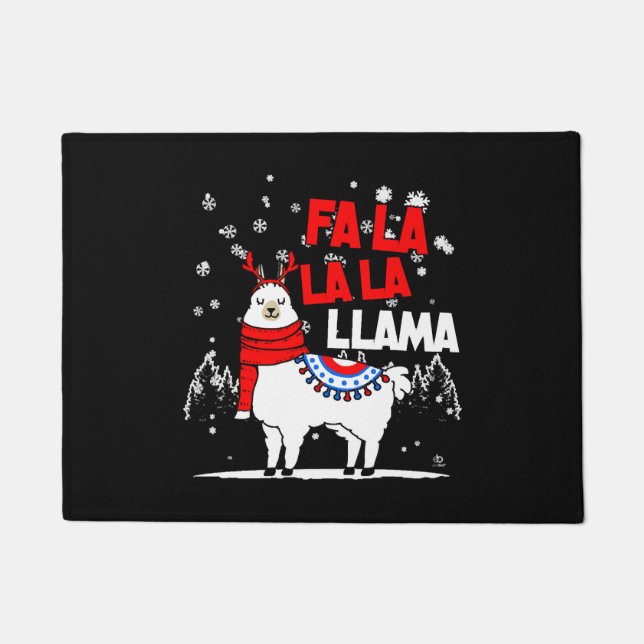 Felpudo Regalo de Navidades Falalalala Llama (Anverso)