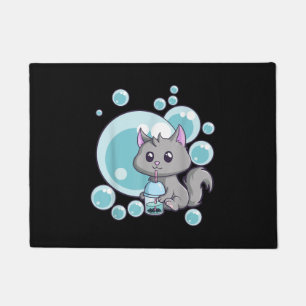 Felpudo Regalo de té de burbuja de gato Gracioso diseño