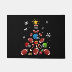 Felpudo Regalo del jugador de fútbol navideño navideño nav