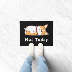Felpudo Regalo divertido de Corgi lindo No hoy perezoso 