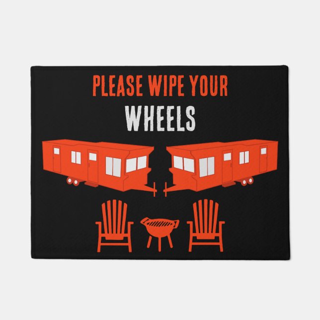 Felpudo Regalo estático de la casa de la caravana (Anverso)