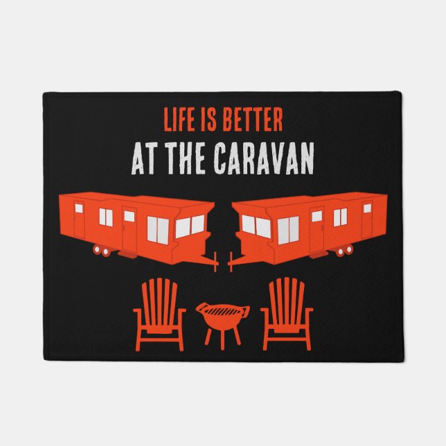 Felpudo Regalo estático de la casa de la caravana (Anverso)