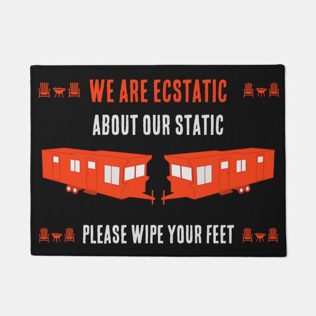 Felpudo Regalo estático de la casa de la caravana (Anverso)