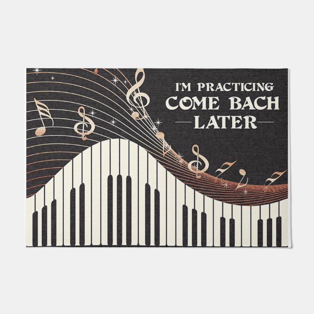 Felpudo Regalo personalizado de Piano Player, estoy practi (Anverso)