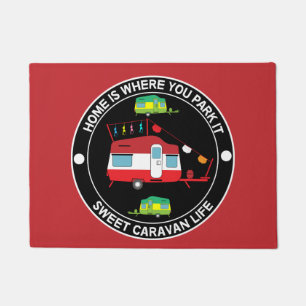 Felpudo Regalos de arte de caravanas - Amo mi café de cara