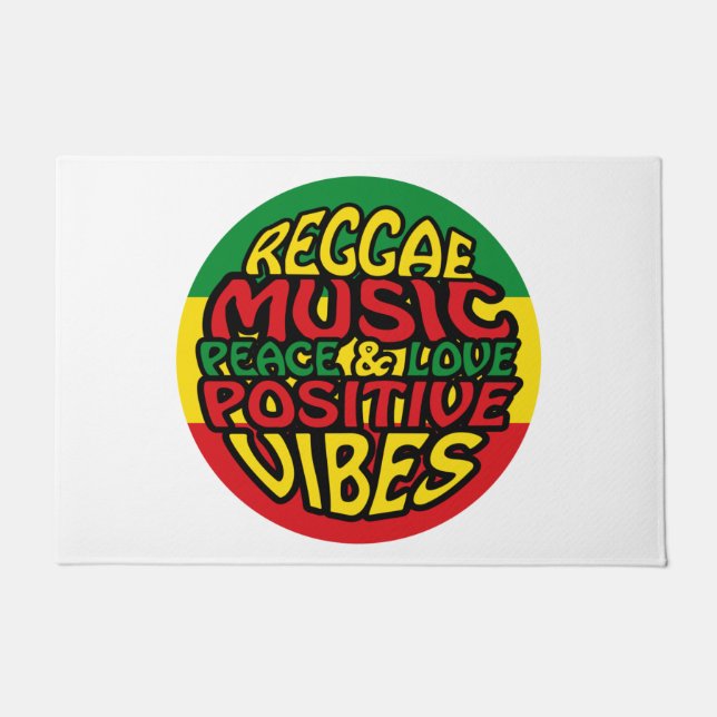Felpudo Reggae Music with positive sayings (Anverso)