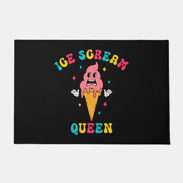 Felpudo Reina de helado de vintage (Anverso)