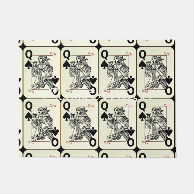 Felpudo Reina de la tarjeta Thunder_Cove de las espadas (Anverso)