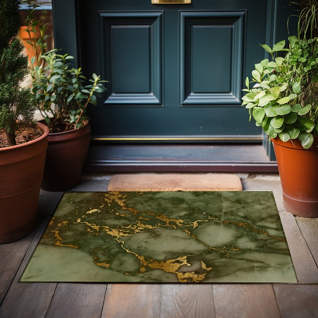 Felpudo Relieve metalizado dorado de imitación verde oliva (Subido por el creador)