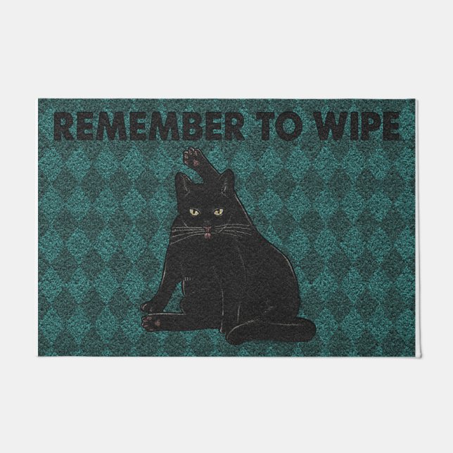 Felpudo Remember To Wipe Your Paws Cat (Anverso)