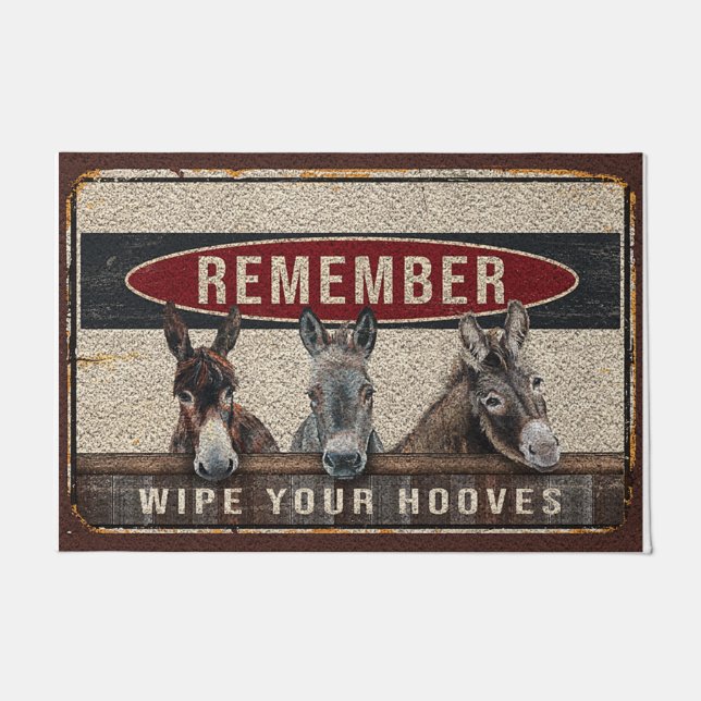 Felpudo Remember Wipe Your Hooves Rug, Animal  (Anverso)