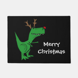 Felpudo Reno divertido del navidad del dinosaurio de T-Rex