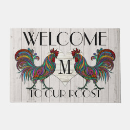 Felpudo Replendante Rooster Roost de bienvenida Door Mat