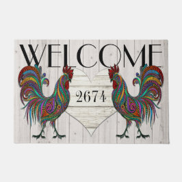 Felpudo Replendante Rooster Roost de bienvenida Door Mat