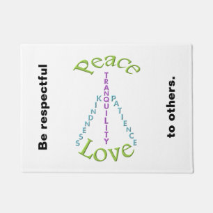 Felpudo Respetuosa paz amor bondad Doormat