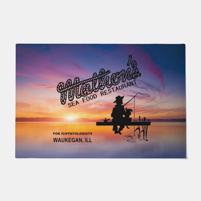 Felpudo Restaurante de comida marina Mathon's, Waukegan, I (Anverso)