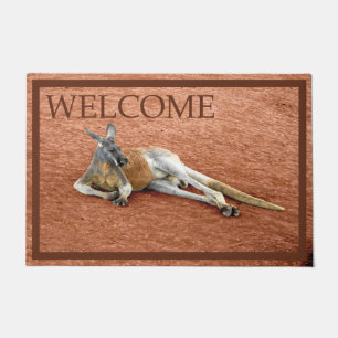 Felpudo Resting Red Kangaroo Buck - Bienvenida