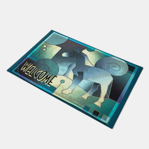 Felpudo Resumen ART - A HORSE - arena azul