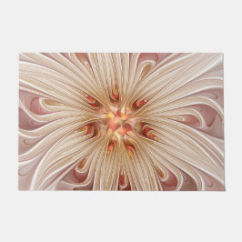 Felpudo Resumen Arte Fractal Peach Pastel Moderno