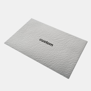 Felpudo Resumen de cuero blanco personalizado