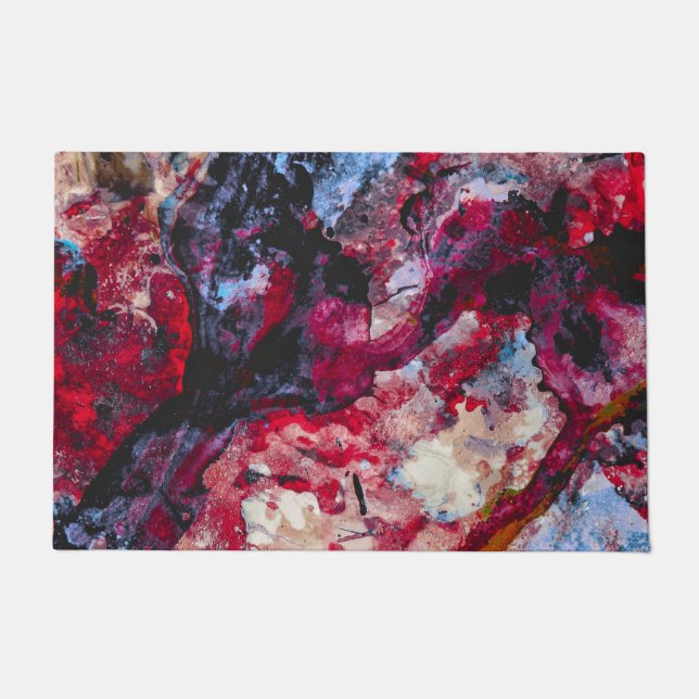 Felpudo Resumen de Geode Crystal Agate Rojo (Anverso)