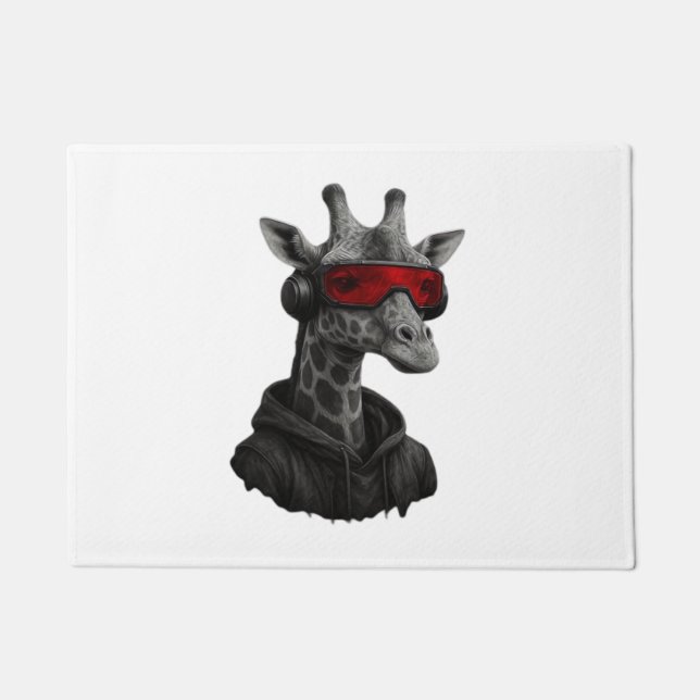 Felpudo Resumen de jirafa roja y negra Clásica camiseta (Anverso)