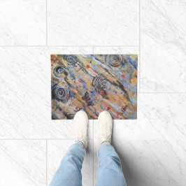 Felpudo Resumen de la mariposa dorada y plateada