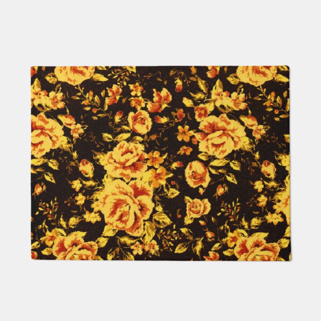 Felpudo Resumen de la textura de vidrio espumoso floral (Anverso)