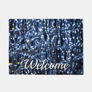 Felpudo Resumen de luces azules Doormat
