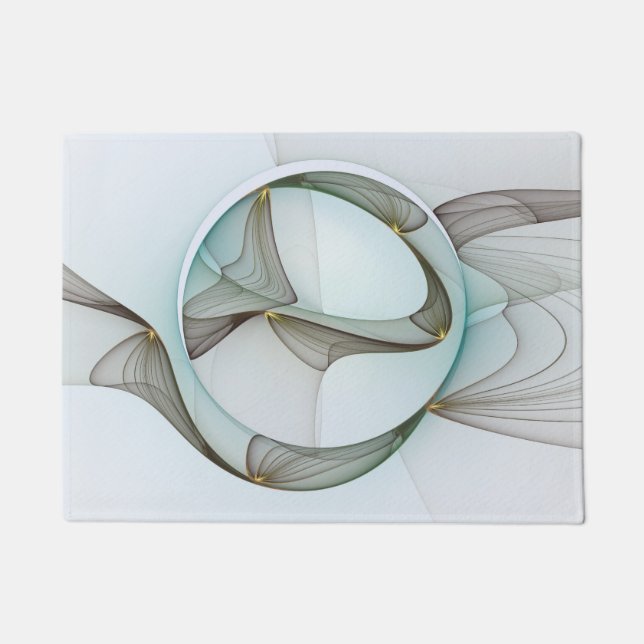 Felpudo Resumen Elegancia dorada turquesa moderna (Anverso)