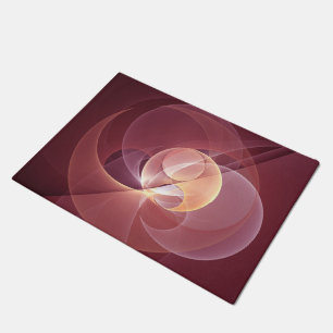 Felpudo Resumen Elegante Vino Moderno Arte Fractal Rojo