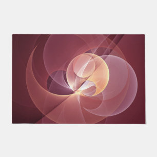 Felpudo Resumen Elegante Vino Moderno Arte Fractal Rojo