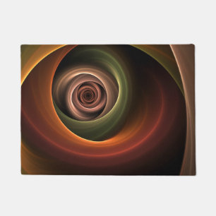 Felpudo Resumen espiral 3D Colores cálidos Arte fractal mo
