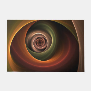 Felpudo Resumen espiral 3D Colores cálidos Arte fractal mo